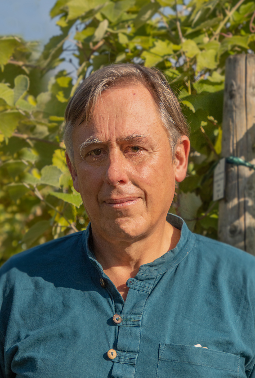 Portrait of the botanist in the vineyard