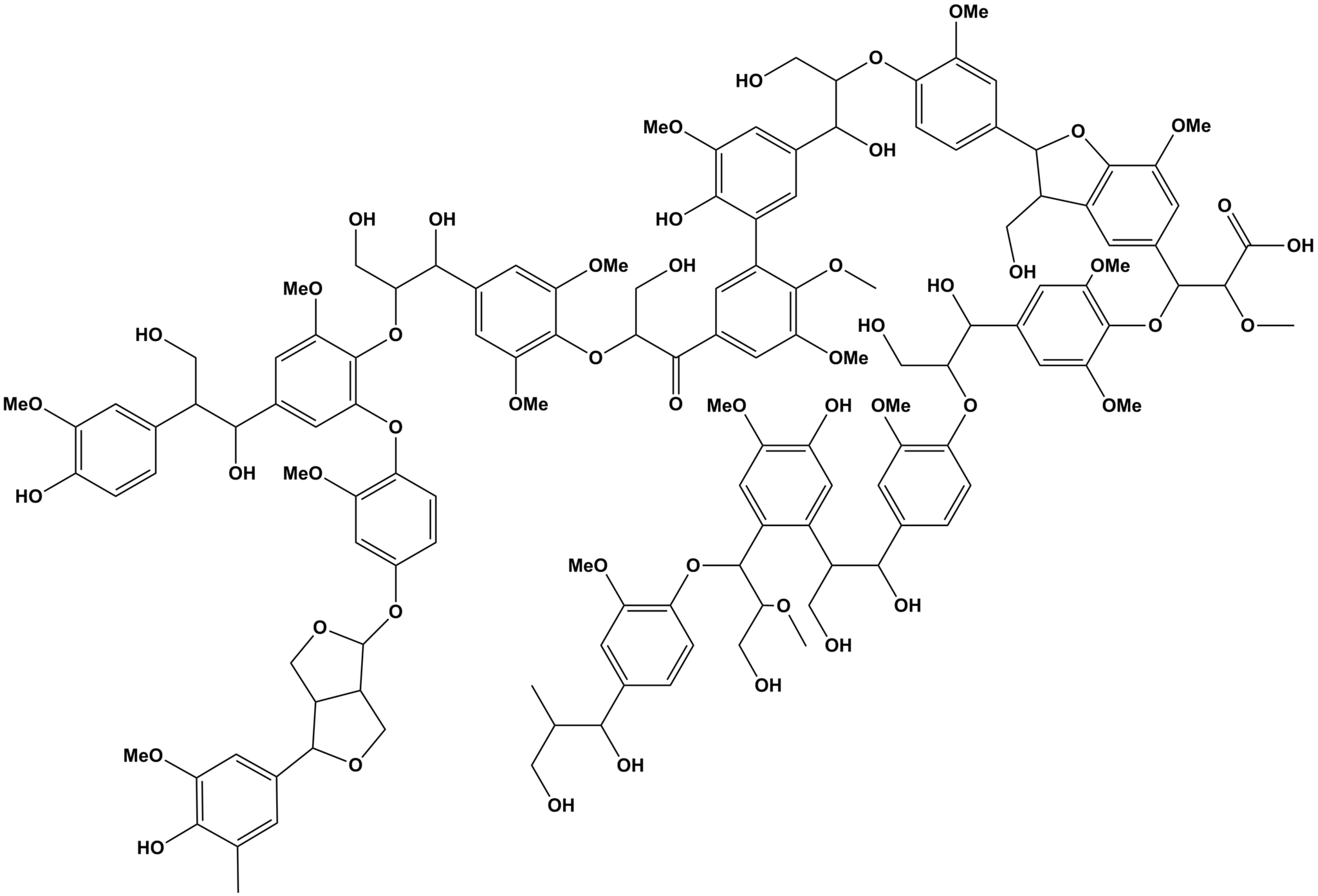 Abbildung der Strukturformel von Lignin