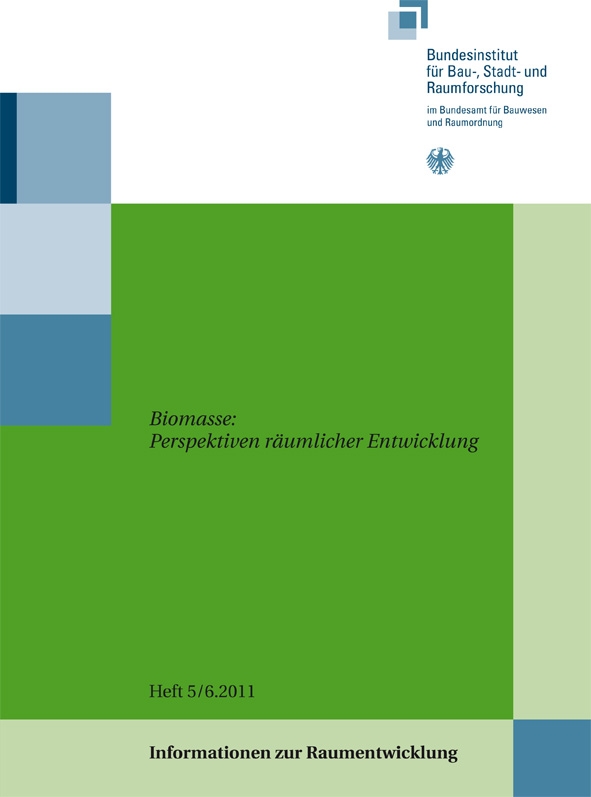 Zu sehen ist das weiß-grün-graue Cover des Heftes "Biomasse: Perspektiven räumlicher Entwicklung"