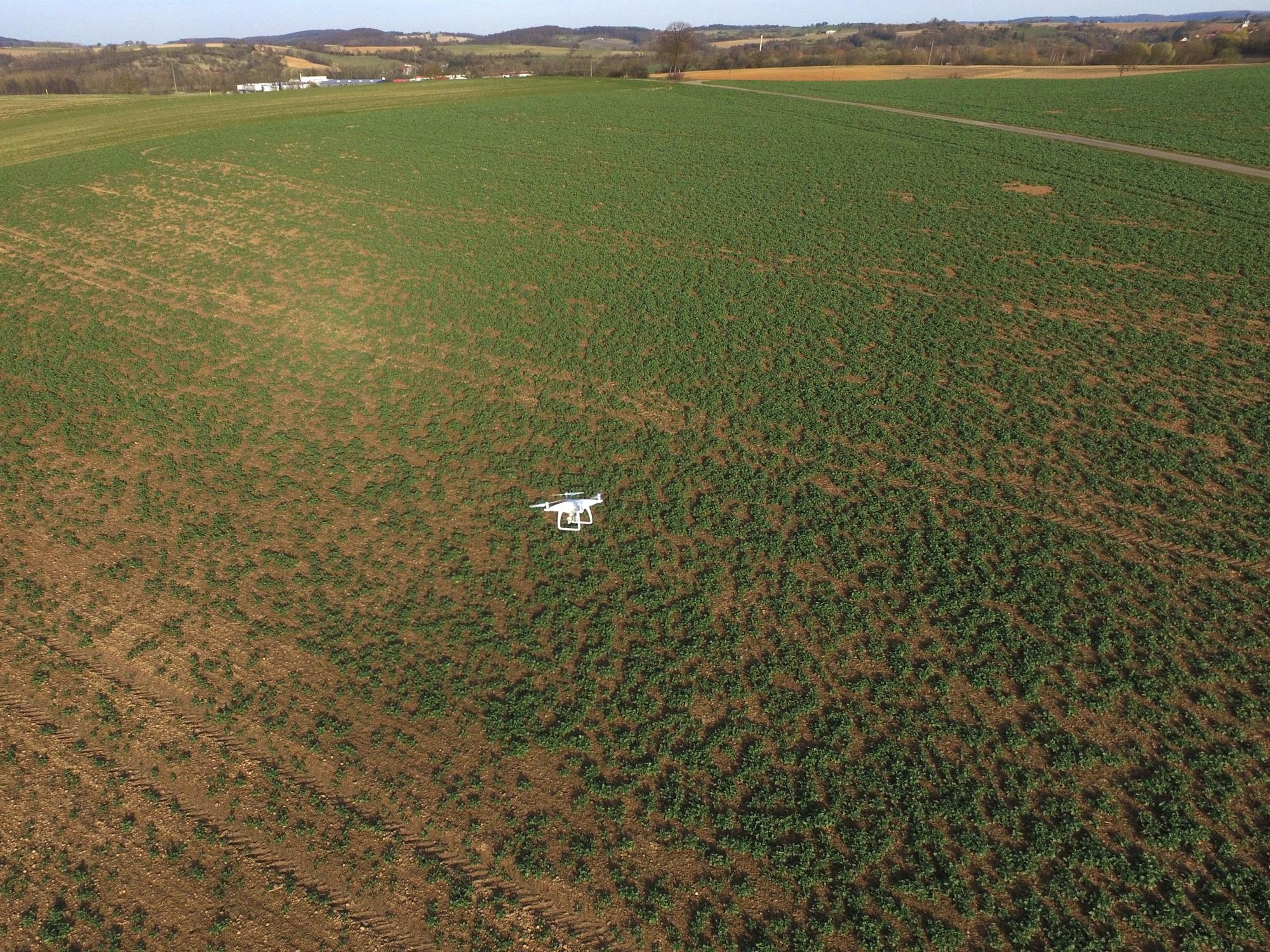 Einsatz von Drohnen in der Landwirtschaft.