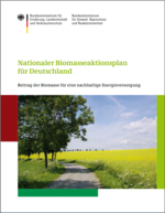 Titelblatt "Nationaler Biomasseaktionsplan für Deutschland" mit Landschaft