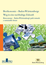 Das Bild zeigt das Cover des Statusberichts Bioökonomie Baden-Württemberg